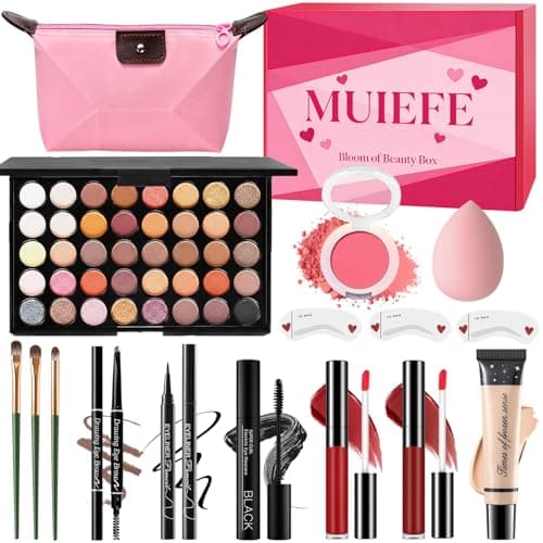 Image of Makeup Set, Make Up Beginner Set for Teenage Girls, All in One Makeup Kit for Women Full Set, Make Up Gift Set Bundle Includes Foundation Eyeshadow Palette Eyebrow Pencil Eyeliner Mascara Lip Gloss