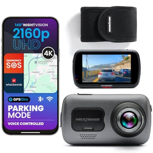 Image of Nextbase 622GW 4K Dash Cam with Protective Carry Case – UHD 2160p, 140° Wide Angle Lens – Wi-Fi, GPS, Bluetooth – Super Slow Motion (120 fps), Image Stabilisation, what3words, Night Vision