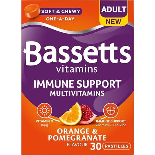 Image of Bassetts Vitamins Adult Orange & Pomegranate Flavour Immune Support Multivitamins 30 Gummy Pastilles