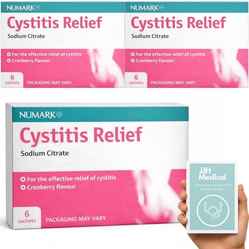 Image of Cystitis Relief Sachets 4g Cranberry Granules, Cystitis and UTI Treatment for Women, Urinary Tract Support, Pack of 3 x6, JJH Guide