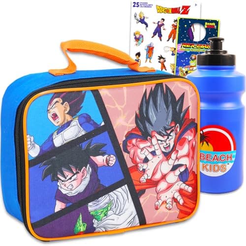 Image of Dragon Ball Z Lunch Box for Boys Set - Bundle with Insulated Lunch Bag, Water Bottle, Stickers, More | Dragon Ball Z Lunchbox for Kids