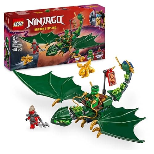 Image of LEGO NINJAGO Lloyd’s Green Forest Dragon Figure - Building Toy with 2 Minifigures for Imaginative Play, Ninja Gift Idea for 6 Plus Year Old Boys, Girls & Dragons Rising Fans 71829