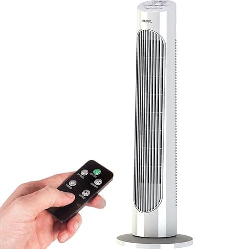 Image of 29-Inch Oscillating Tower Fan with Remote – Silent Cooling Fan with 3 Speed Settings, Powerful Airflow, Space-Saving Slim Design, Quiet Floor Fan for Home, Office, Bedroom – Black