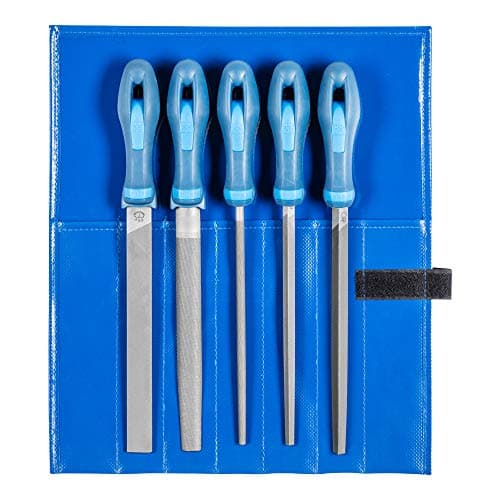 Image of PFERD Workshop File Set in PVC Roll Bag, 5 Files, Cross Cut H1, 200 mm, 11800531 - Suitable for Coarse Cutting and Roughing