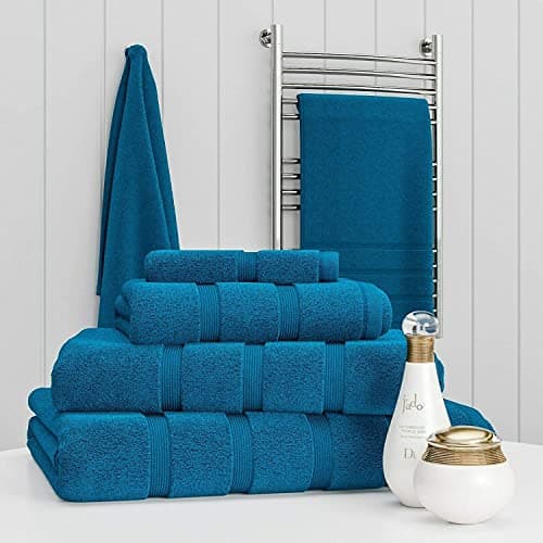 Image of Z Fashion Luxury 2 Piece Towel Set 100% Cotton 500 GSM Super Soft Luxury Hand & Bath Towel Teal