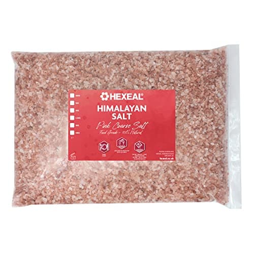 Image of Hexeal Himalayan Pink Salt 5kg – 5kg Bag of Coarse, Food Grade Salt – Suitable for Seasoning & Cooking – 100% Natural Salts for Soothing Baths, Beauty & Cosmetics