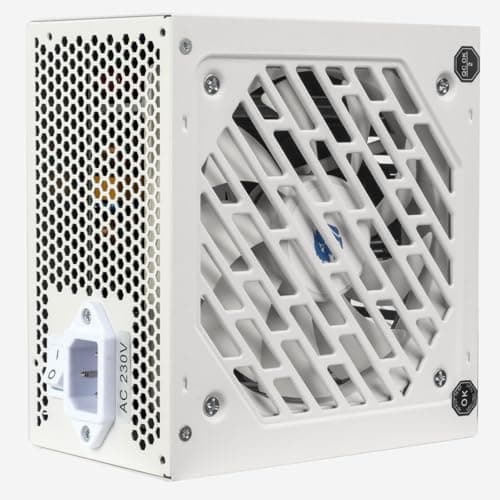 Image of JUSTOP 650W PSU White 80 Plus Bronze Rated Power Supply With 120mm Cooling Fan, 4+4 Pin 12V, Dual PCI-E, 6x SATA (650W - White)