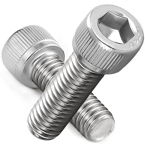 Image of AMLOOPH M5 Screws, M5 X 10mm Allen Socket Head Cap Screws/Bolts - 5mm Diameter Fully Threaded M5 Bolts 10mm A2 Stainless Steel Long Hex Socket Bolt Coarse (Pack Of 20)