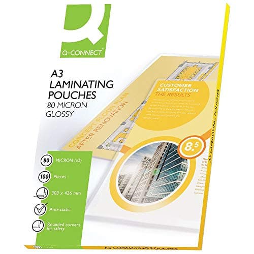 Image of Q-Connect A3 Laminating Pouch 80 Micron (Pack of 100) KF04122