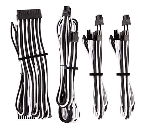 Image of Corsair Premium Individually Sleeved PSU Cables Starter Kit Type 4 Gen 4 – White/Black