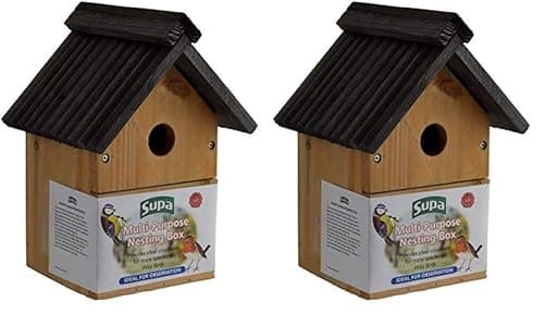 Image of Supa Wild Bird Multi-Purpose Nesting Box | Can Be Either Open Fronted Or A Traditional Nest Box | Suitable For Many Different Species Of Garden Birds (Pack of 2)