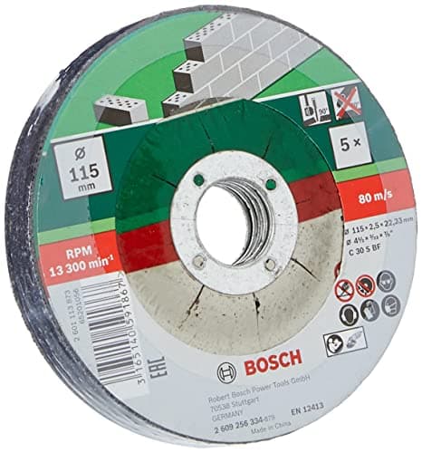 Image of Bosch 2609256334 Cutting Disc Set with Depressed Center for Stone (5-Piece)