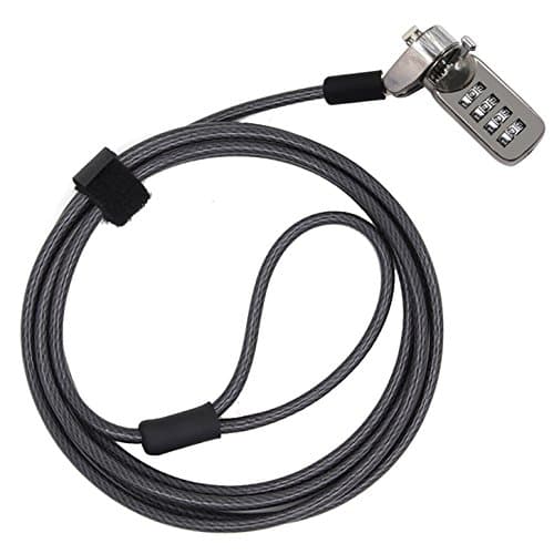 Image of CaLeQi Combination Security Lock Cable for Notebook Laptop Pc Computer Monitor lcd - 2m Cable Black (1pcs)