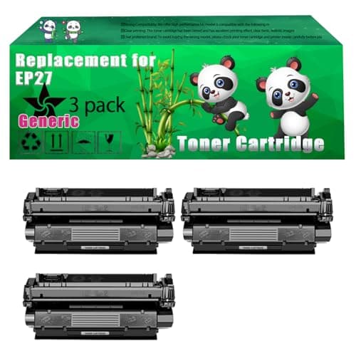 Image of Replacement EP27 Toner Cartridge Compatible for Canon LaserBase MF5650 i-SENSYS MF3240 MF5730 MF5750 MF-27 Printers, Up to 4000 Pages, Vivid Colors, Contains Chip (3 Pack Black)