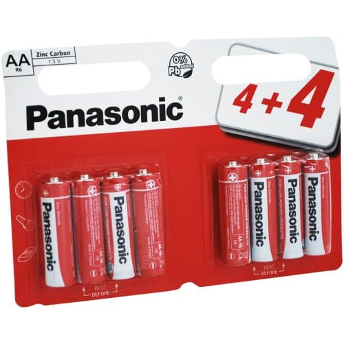 Image of Panasonic Zinc Carbon AA Batteries - 8 Pack