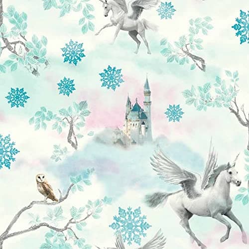 Image of Arthouse Fairytale Ice Blue Wallpaper for Living Spaces & Feature Walls, 53 cm x 10.05 m Roll, 667800