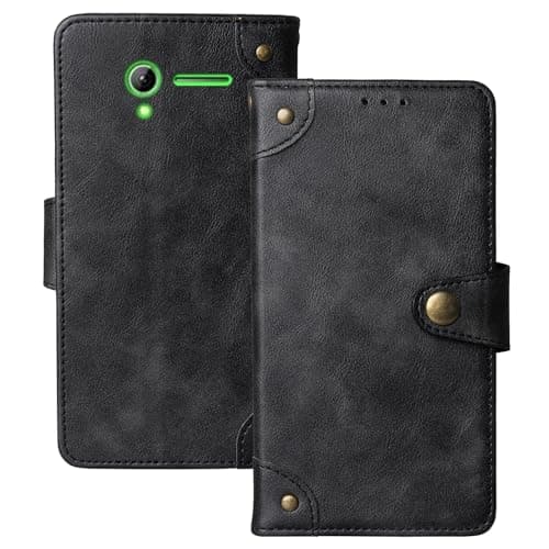 Image of Anybird Black Premium Retro Flip Leather Protector Case For Alba ACF28 2G 2.8" Magnetic Card Slot Wallet Protective Bumper