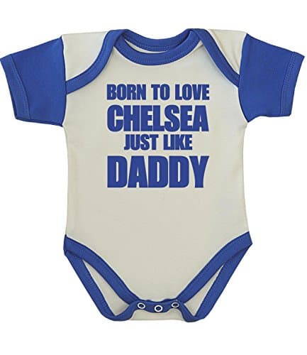 Image of BabyPrem Baby Bodysuit Clothes Born to Love Chelsea Like Daddy 3-6 MONTHS BLUE