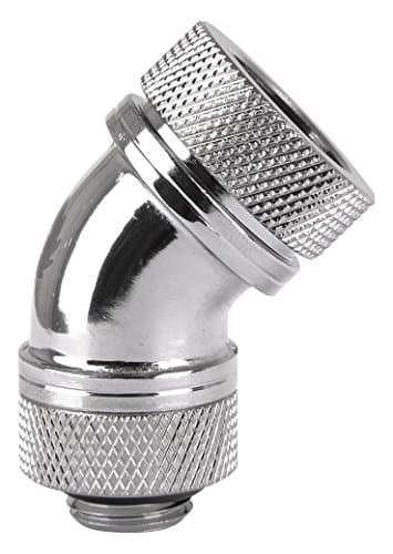 Image of Thermaltake Pacific 16 mm 45-Degree G1/4 PETG Tube Compression OD - Chrome, CL-W096-CA00SL-A