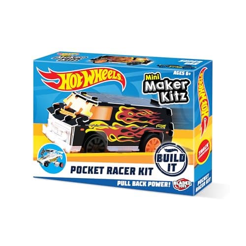 Image of BLADEZ Hot Wheels Toyz Maker Kitz - Build & Race Pull Back Toy Cars for Boys Toys & Kids Toys - Easy Snap-Fit Assembly with Turbo Motors - Compatible with Track - 1 Pack, Pocket Racer