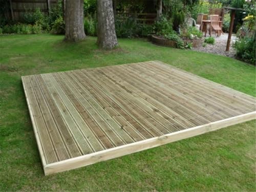 Image of eDecks Easy Deck Patio Decking Kit - Pressure Treated Timber - 2.4m x 2.4m - No Handrails - Garden Timber Decking Kit for Patios, Outdoor Seating & Landscaping