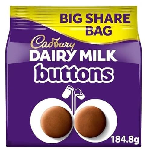 Image of 2 x Dairy Milk Chocolate Giant Buttons Bag 184.8G Delicious Tasty And Twisty Treat Gift Hamper For Birthday,Christmas