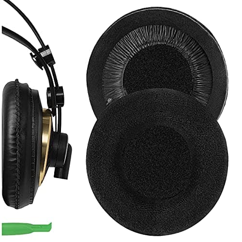 Image of Geekria Comfort Velour Replacement Ear Pads for AKG K240/ K240S/ K240MKII/ K241/ K270/ K271/ K271S/ K272/ K52/ K72/ K92/ K242/ K340/ K550/ K551 Headphones, with Video Guide (Black)