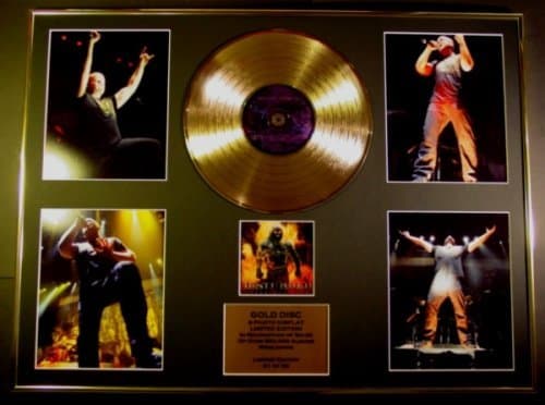 Image of DISTURBED/GIGANTIC CD GOLD DISC & PHOTO DISPLAY/LTD. EDITION/COA/INDESTRUCTIBLE