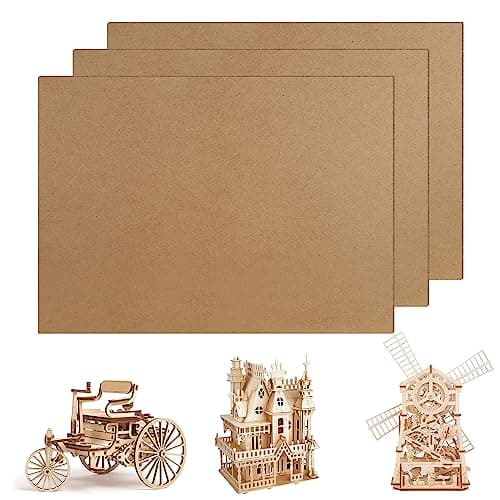 Image of Kssvzz 3Pcs A3 MDF Boards for Crafts, 42 x 30cm x 2mm Wooden Board Medium Density Fiberboard Replacement, Artist Drawing Board Art Board for Laser Engraving, Painting and Decor