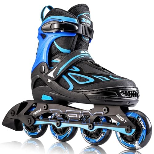 Image of 2pm Sports Adjustable Kids Inline Skates, Inline Skates for Boys and Girls - Blue Large