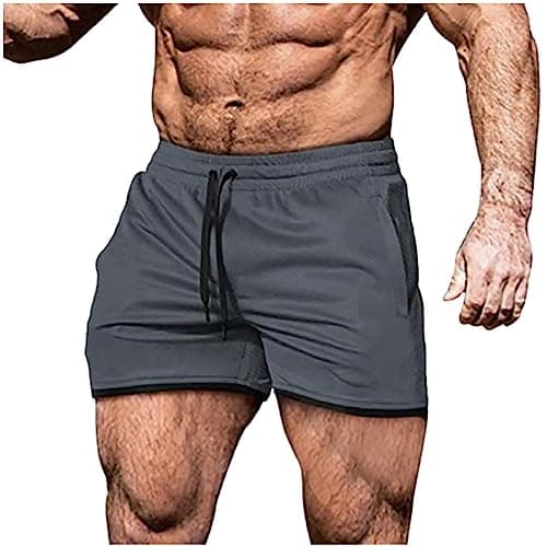 Image of Generisch Men's Summer Camouflage Jogging Bottoms with Drawstring Lightweight Summer Shorts Vintage Men's Shorts Casual Chino Shorts Cotton Bermuda Trousers Comfortable Sports Trousers, gray, XL