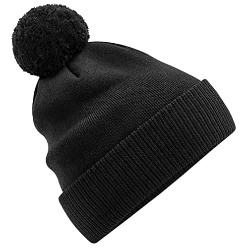 Image of Beechfield - Organic Cotton Snowstar Beanie - Stylish Ribbed Cuff - Black