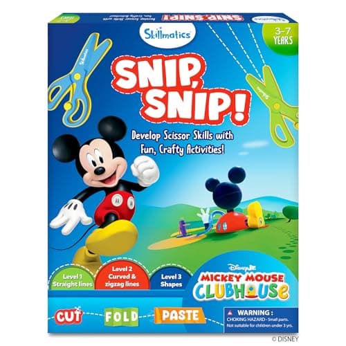 Image of Skillmatics Scissor Skills Activity Book - Snip Snip Mickey Mouse Clubhouse, Preschool Cutting & Creative Activities, Felt Craft Kit, Fine Motor Skills Toys, Gifts for Boys & Girls Ages 3, 4, 5, 6, 7