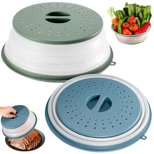 Image of GMMG Microwave Cover for Food, 2 Pcs Collapsible Microwave Plate Cover, Microwave Food Cover, Microwave Splatter Cover, Microwave Lid