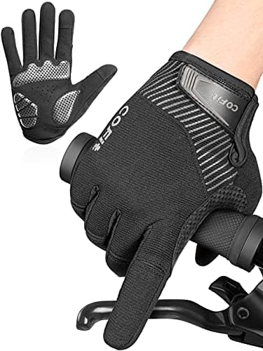 Image of COFIT Anti-Slip Cycling Gloves, Touchscreen Full Finger Gloves Men Women Mountain Bike Gloves for BMX ATV MTB Riding, Road Racing, Bicycle, Climbing, Boating etc
