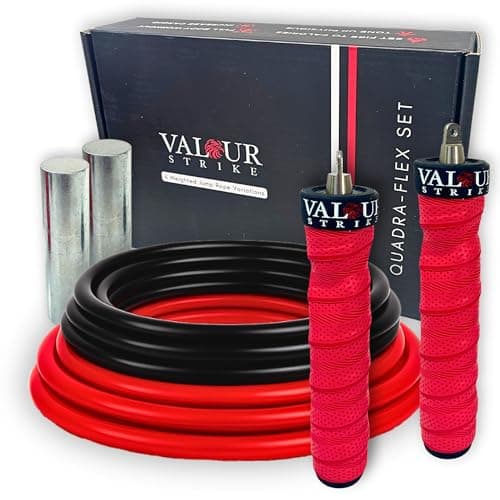 Image of Valour Strike Weighted Skipping Rope | Best Jump Rope for Cardio Training & Home Workouts Outdoor | Weighted Skipping Ropes for Fitness Exercise Equipment Home Gym Workout & HIIT