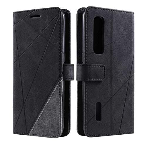Image of SONWO Case for Oppo Find X2 Pro Case, Premium Leather Flip Wallet Case Magnetic Closure Card Slots Kickstand Phone Case for Oppo Find X2 Pro, Black