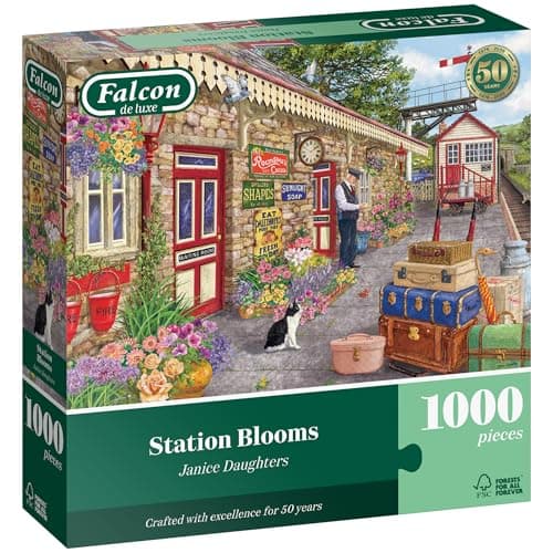 Image of Falcon Station Blooms - 1000 Piece Jigsaw Puzzle for Adults - Beautifully Illustrated 1000Pc Adult Jigsaws - Fun Present & Activity for Home, Puzzles for Rainy Days, Christmas & Birthday Gift - Jumbo