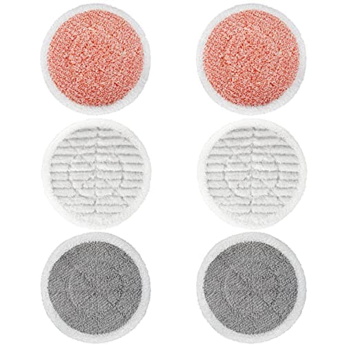 Image of Replacement Steam Mop Pads for Shark S6002UK S7201UK Steam Mop, Reusable Steam & Scrub Cleaning Pads, Scrubbing and Sanitizing Rotating Power Pads (2 Twist Pads+2 Scrubby Pads+2 Heavy Scrub Pads)