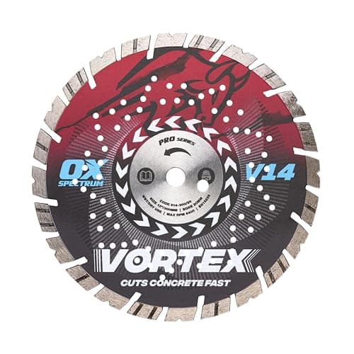 Image of OX Pro V14 Diamond Blade for Concrete - 230mm/22.23mm, Turbo V Tooth for Aggressive Cutting & Long Life, Cuts Concrete with Rebar, Kerbs & Slabs, Roof Tiles, Bricks, General Building Materials
