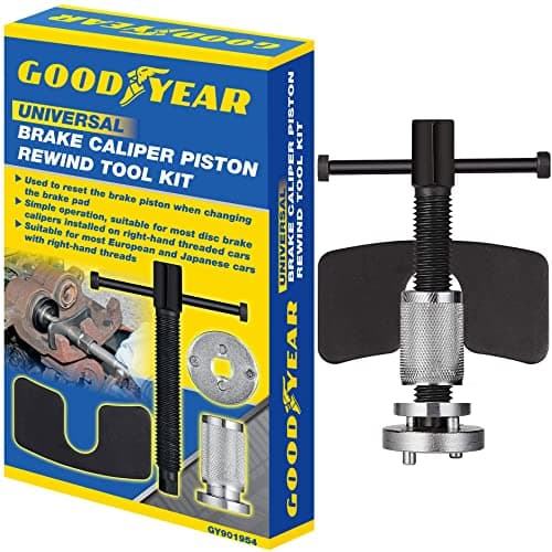 Image of Goodyear Universal Brake Caliper Piston Rewind Tool Kit | Easily Rewind Brake Pistons |Compatible With Most Vehicles |Includes Adaptors For Various Calipers | Essential For Brake Maintenance & Repairs