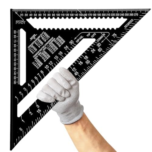 Image of 12 Inch/300mm Aluminum Alloy Triangle Ruler, Woodworking Speed Square Metric, Carpenters Square for Angle Measuring Marking