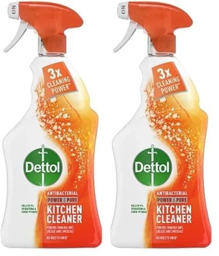 Image of Dettol Power and Pure Kitchen Cleaner Spray, 1L [Packaging may vary] (Pack of 2)