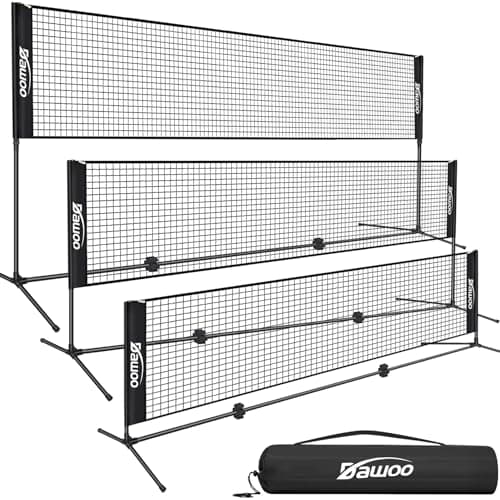Image of DAWOO 3m/4m/5m Badminton Net, Hieght Adjustable Stand and Portable Carry Bag, Volleyball Net for Junior Tennis, Beach Volleyball, Pickleball, for Garden Park Outdoors(3M)