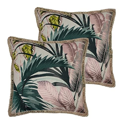 Image of furn. Amazonia Polyester Filled Cushions, Polyester (Twin Pack), Rayon, Green
