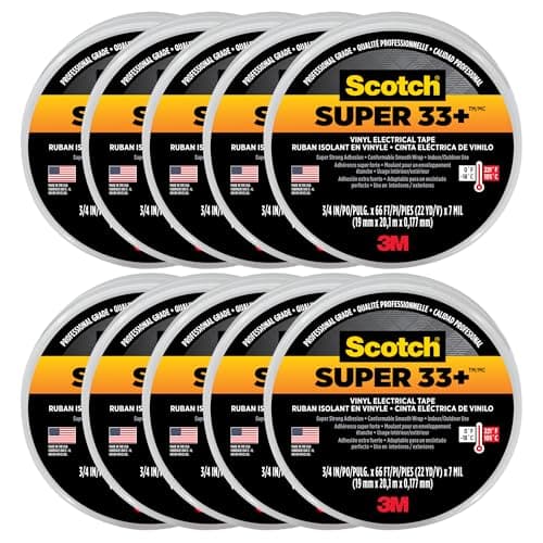 Image of 3M Scotch Super 33+ Vinyl Electrical Tape.75-Inch by 66-Feet, 10-Pack
