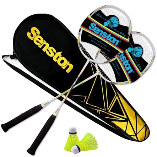 Image of Senston 2 Pieces Graphite Shaft Badminton set, Isometric head racket, Low-drag badminton racket