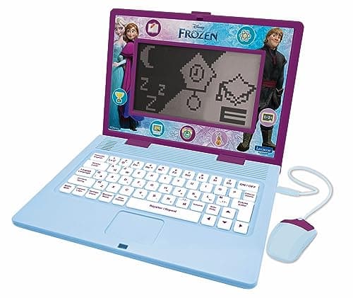 Image of LEXIBOOK, Frozen, Bilingual and Educational Laptop French/English, Toy for Children, 170 Activities to Learn, Play Games and Music, Large Screen, Purple/blue, JC599FZi1