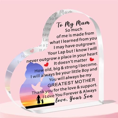 Image of JETTOP Mum Gifts from Son Mothers Day Gift from Son Mummy Mum Birthday Christmas Acrylic Plaque Presents I'll Alway Be Your Little Boy