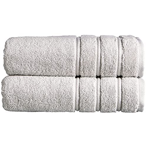 Image of Christy Antalya Large Bath Towels | Set of 2 | 100% Turkish Cotton | 600GSM | Soft Plush Luxury Towel Set | 70cm x 125cm | Quick Dry | Lunar Grey